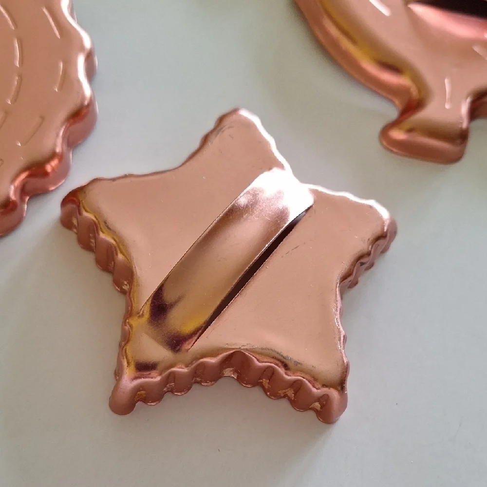 Unique Vintage Copper Cookie Cutters Set